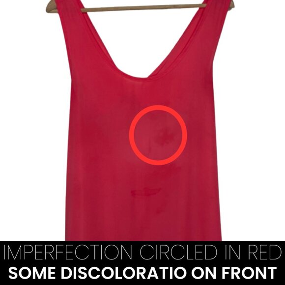 LIBERTY LOVE | Women's Hot Pink Tie Back Hi-Low Sleeveless Tank | Size L - Picture 6 of 11